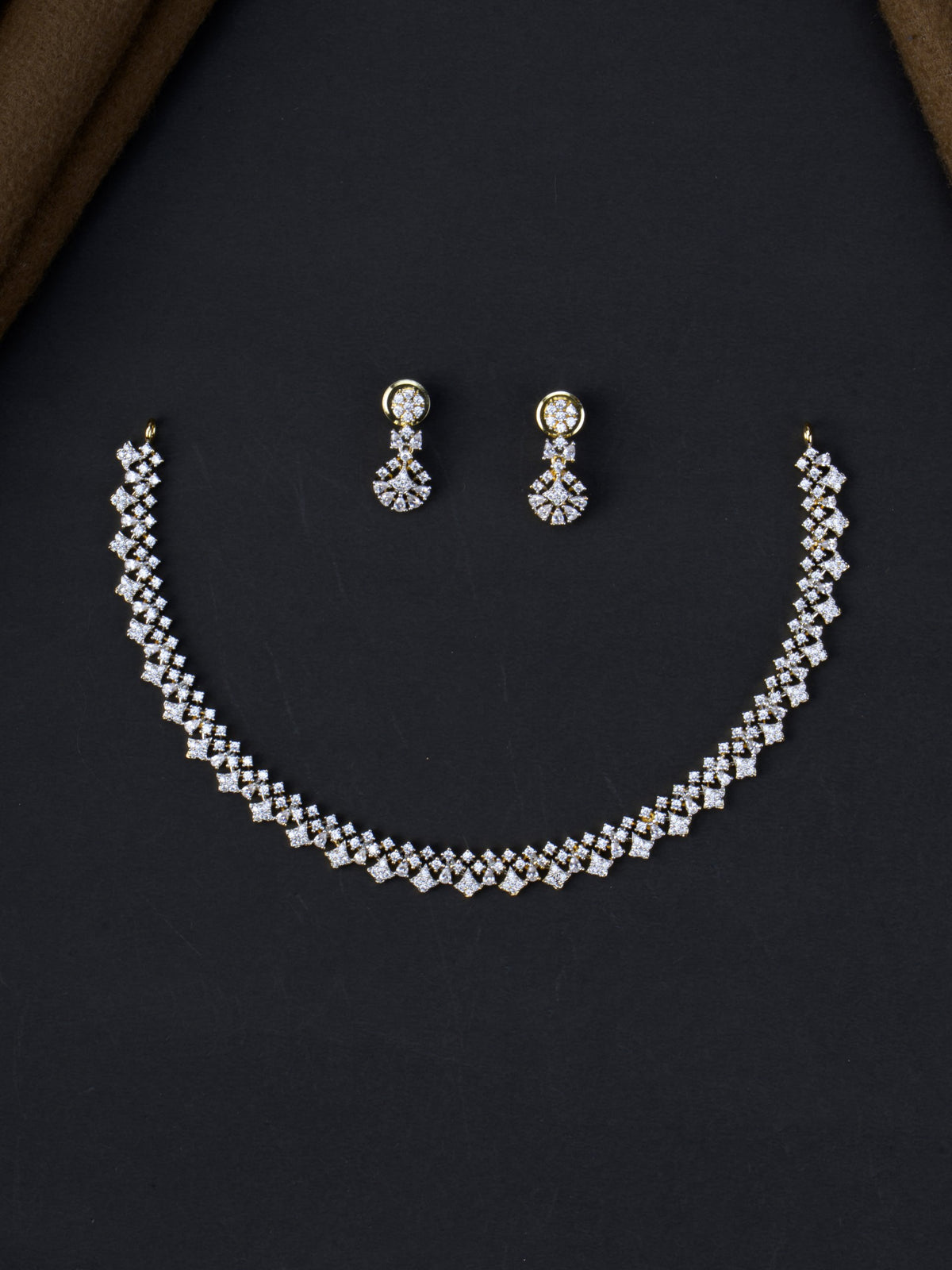 Nakshatra AD Short Necklace Set - full set