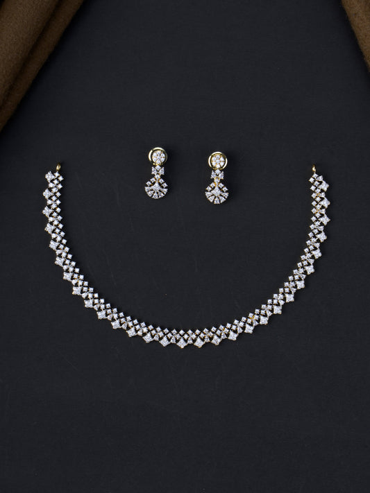 Nakshatra AD Short Necklace Set - full set