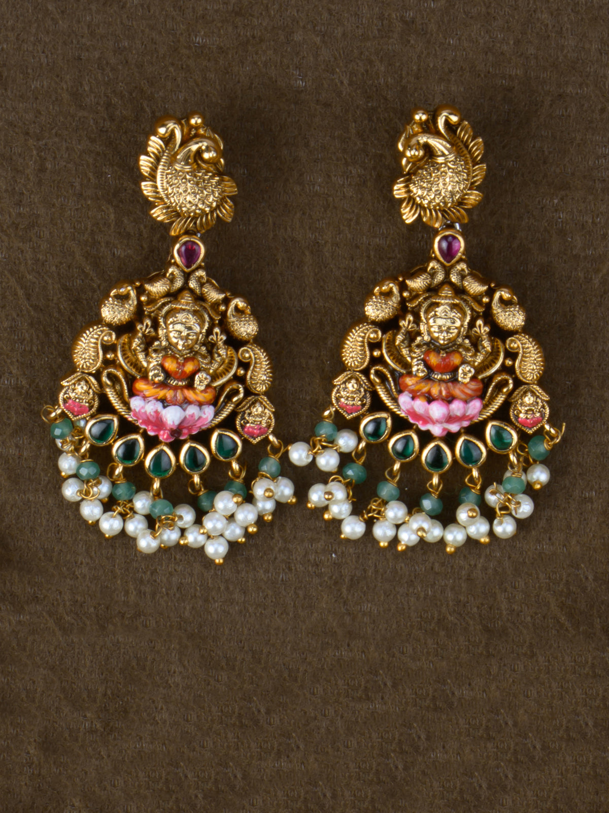 Matching Lakshmi peacock earrings