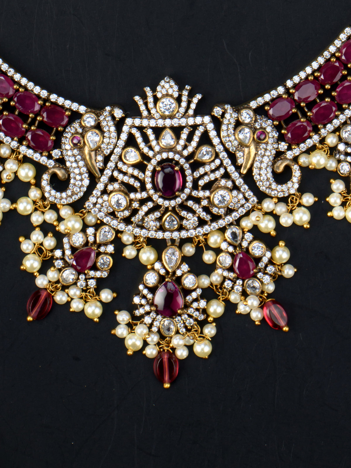 Rudhira Victorian Necklace centre close-up