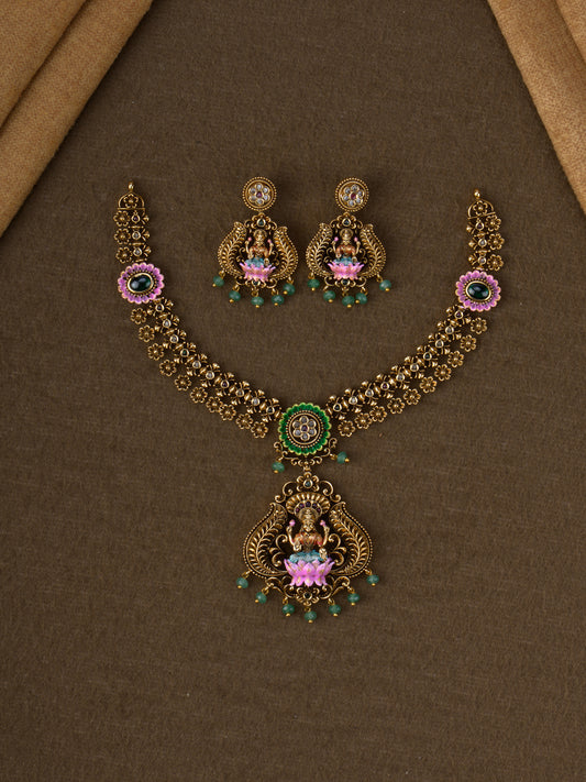 Antique Temple Lakshmi Necklace Set