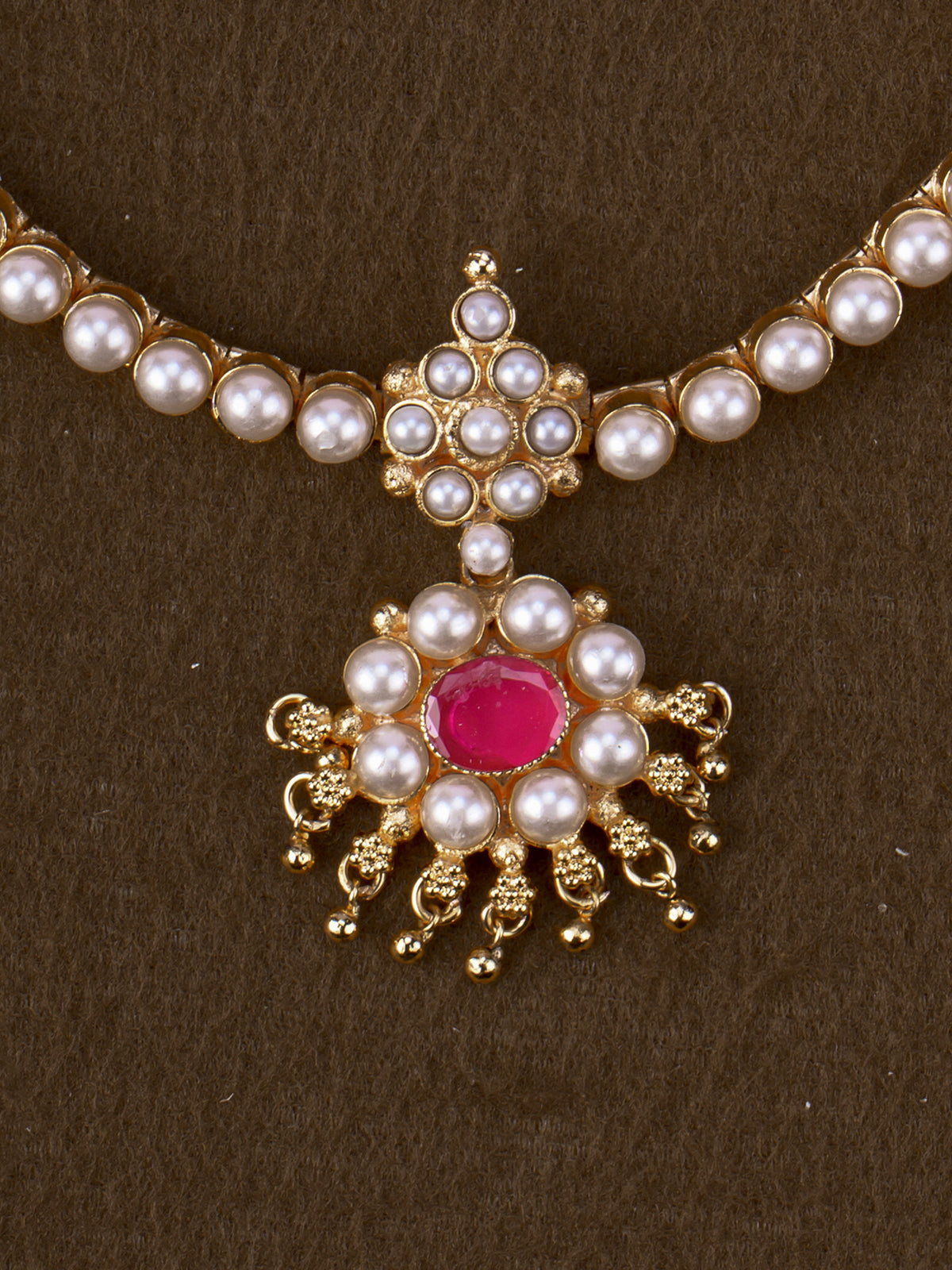 1Gm Gold Plated Muthu Ruby Attigai