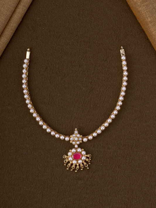 1Gm Gold Plated Muthu Ruby Attigai