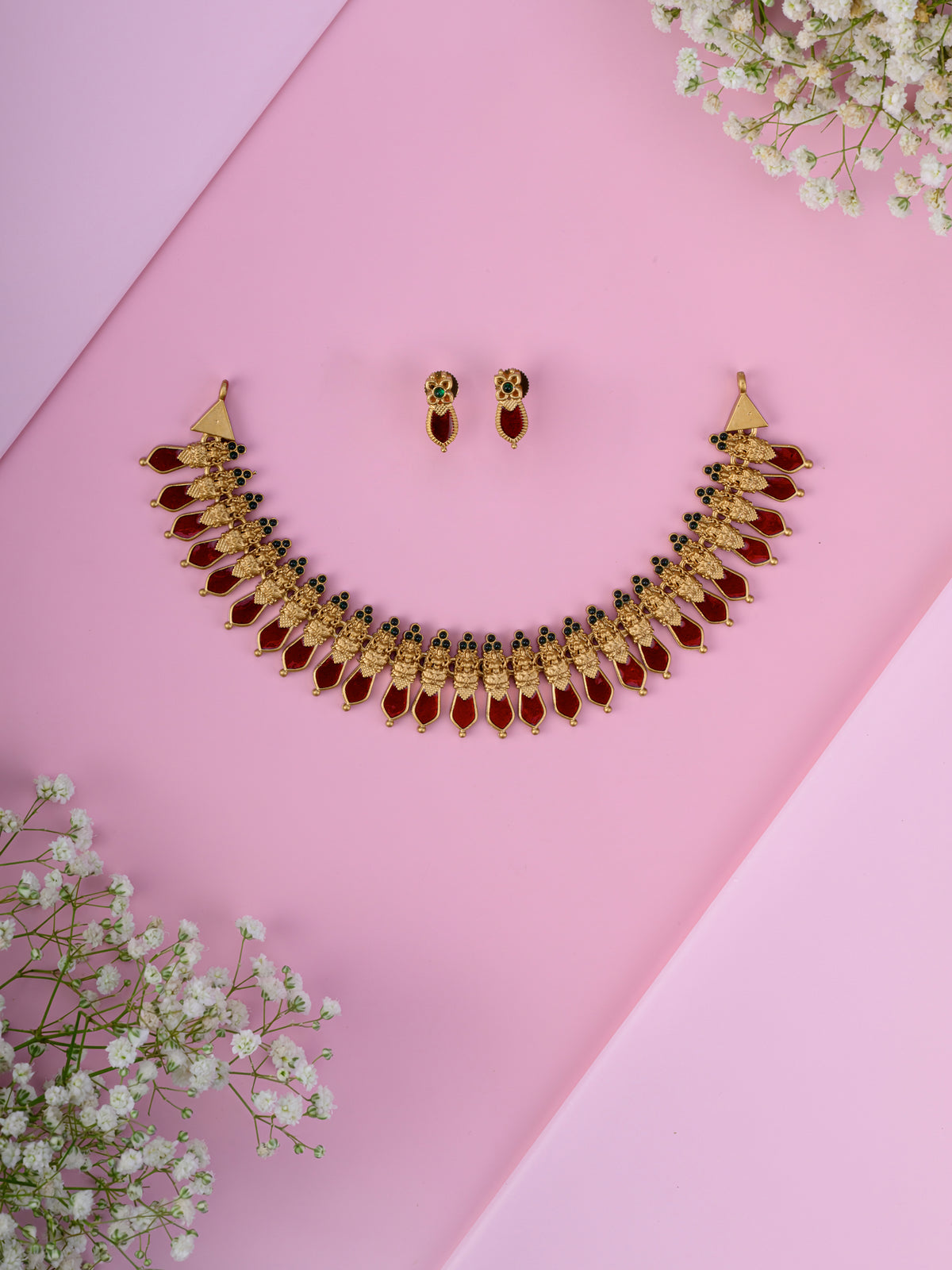 Budgeted Enamel Palakka Necklace