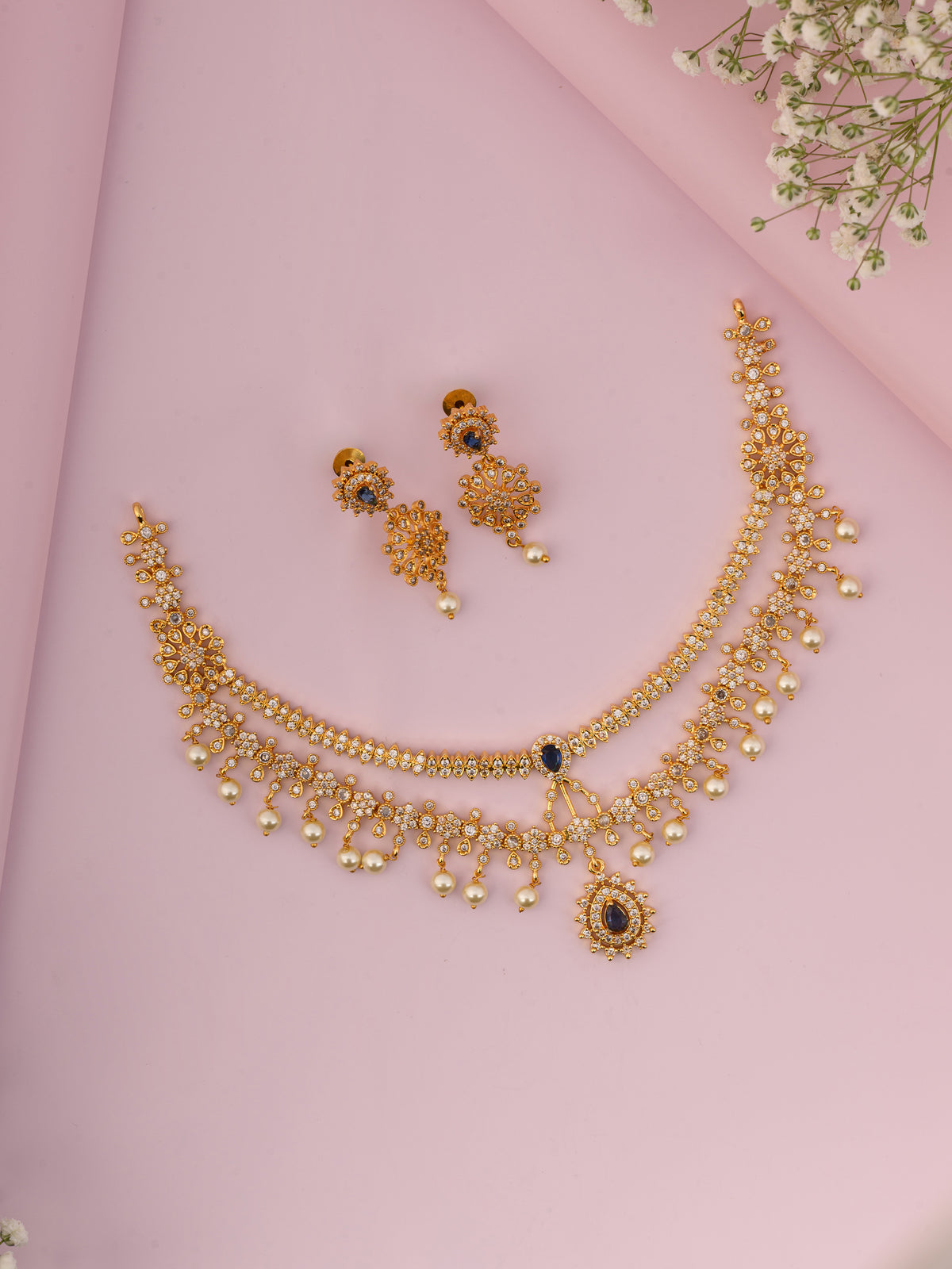 Saanvi Double Layer AD Necklace