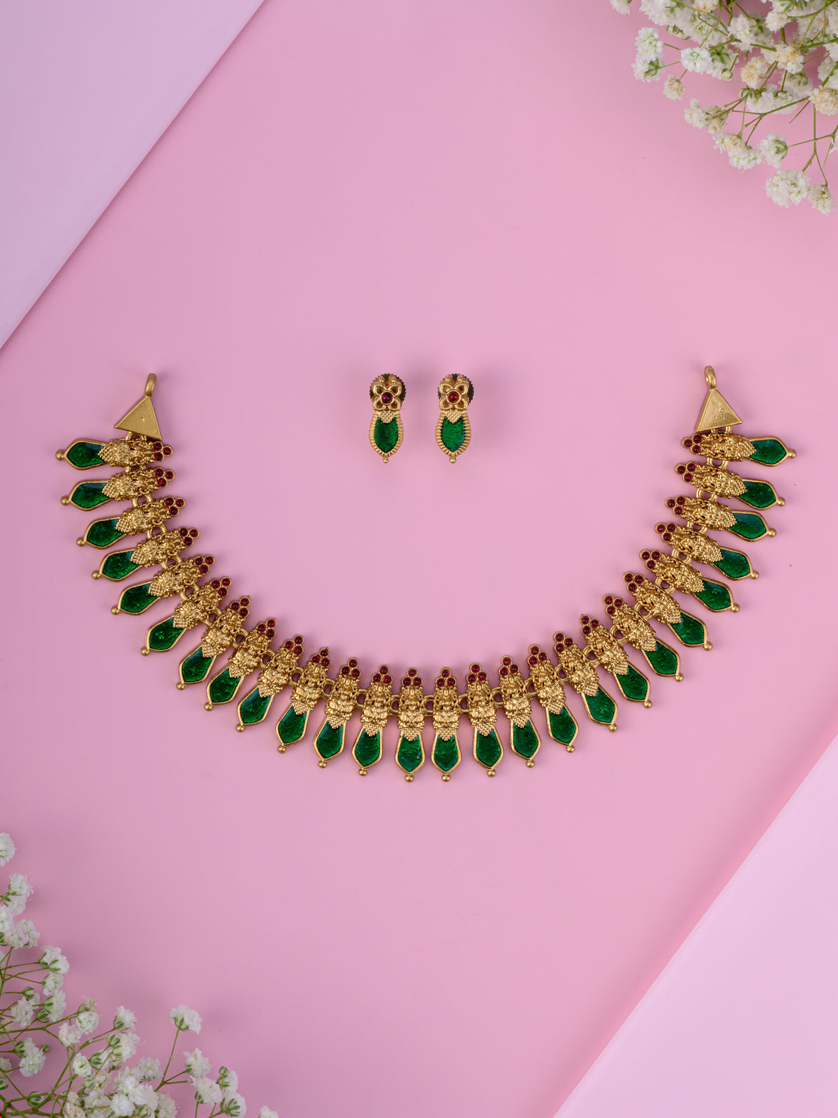 Budgeted Enamel Palakka Necklace