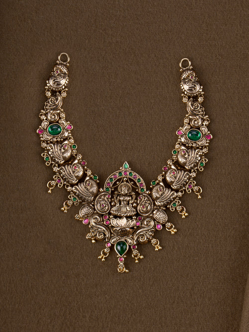 1Gm Gold Bead & Green Bead Necklace