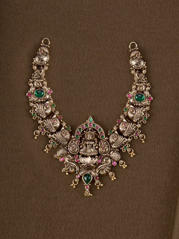 1Gm Gold Bead & Green Bead Necklace