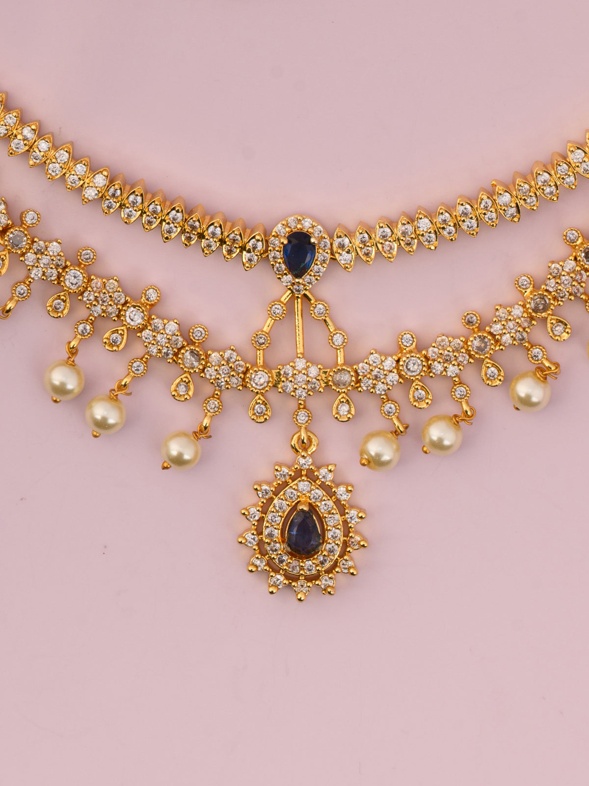 Saanvi Double Layer AD Necklace
