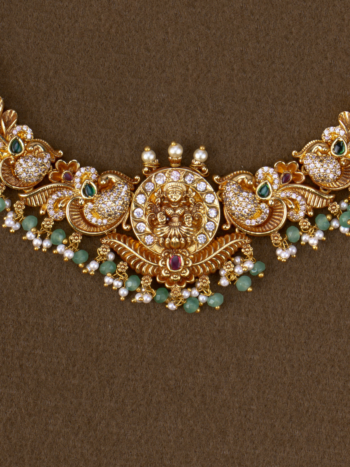 Mayura Lakshmi Temple Necklace pendant close-up