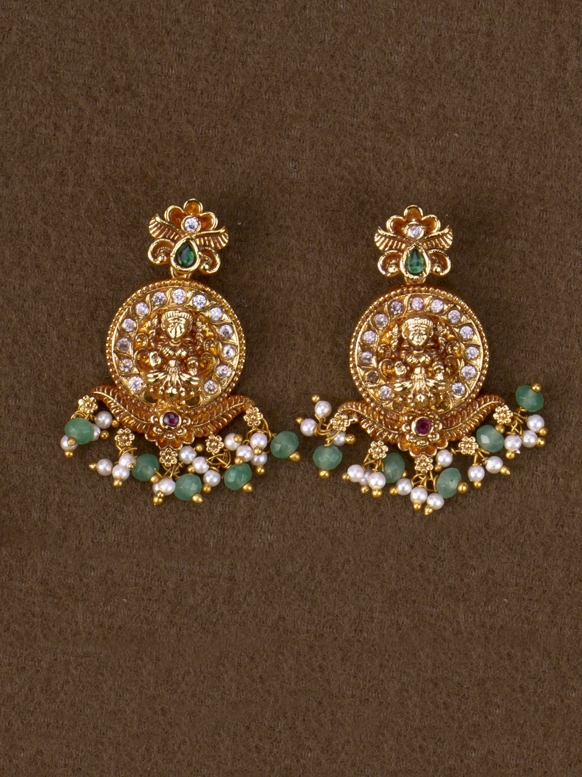 Mayura Lakshmi Temple Necklace matching earrings