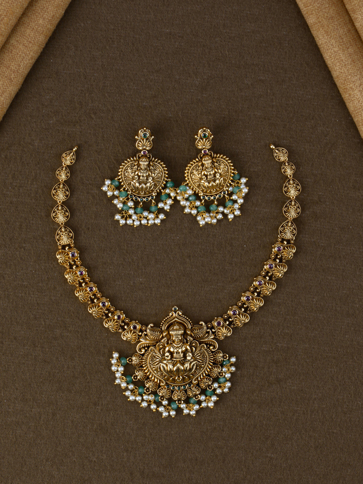 Vanaja Lakshmi Temple Necklace Set