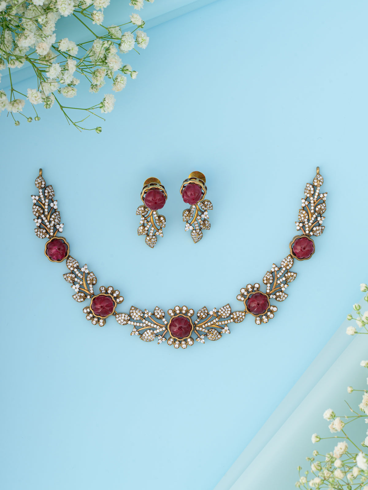 Pumpkin Bead Victorian Necklace
