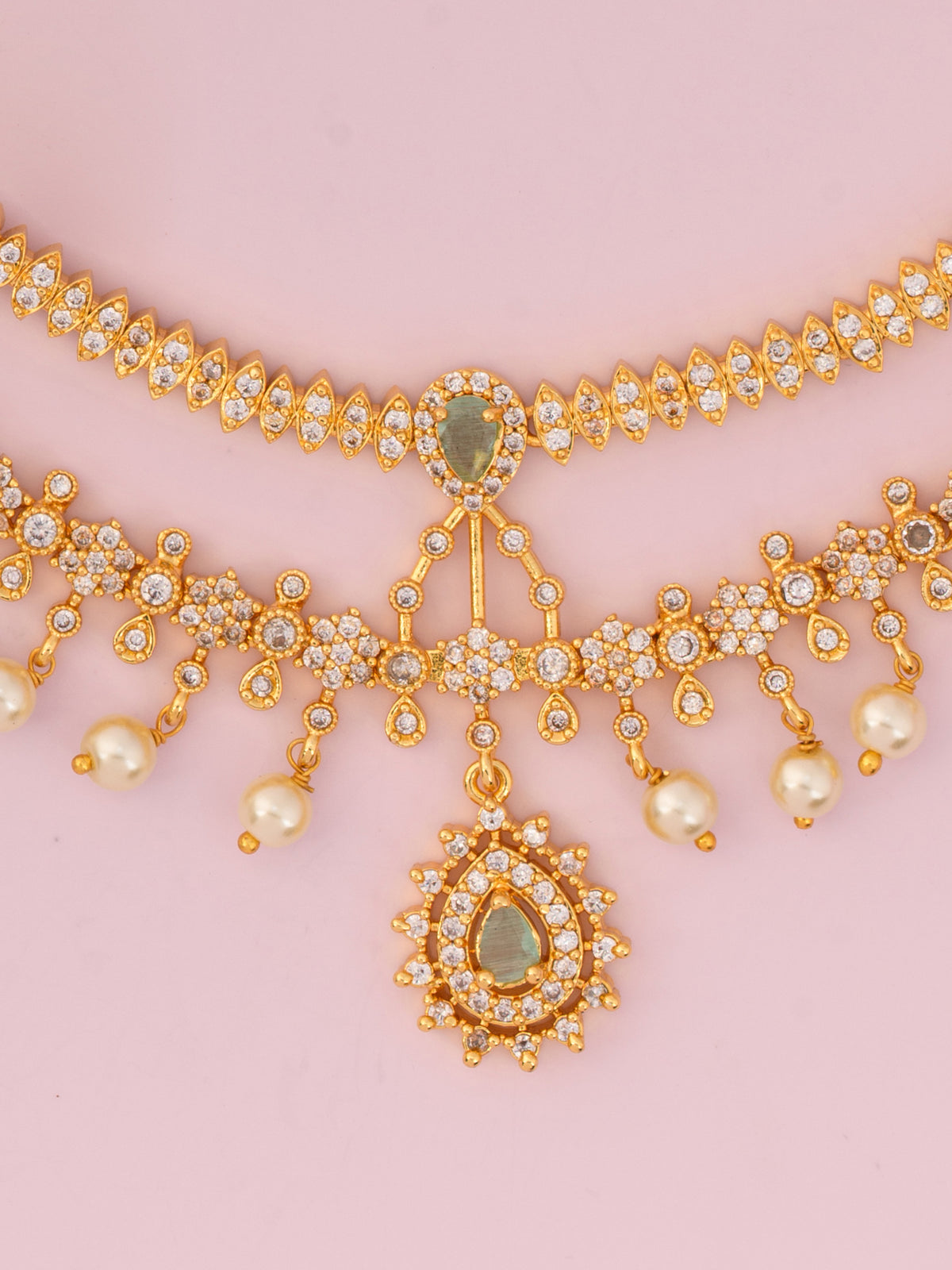 Saanvi Double Layer AD Necklace