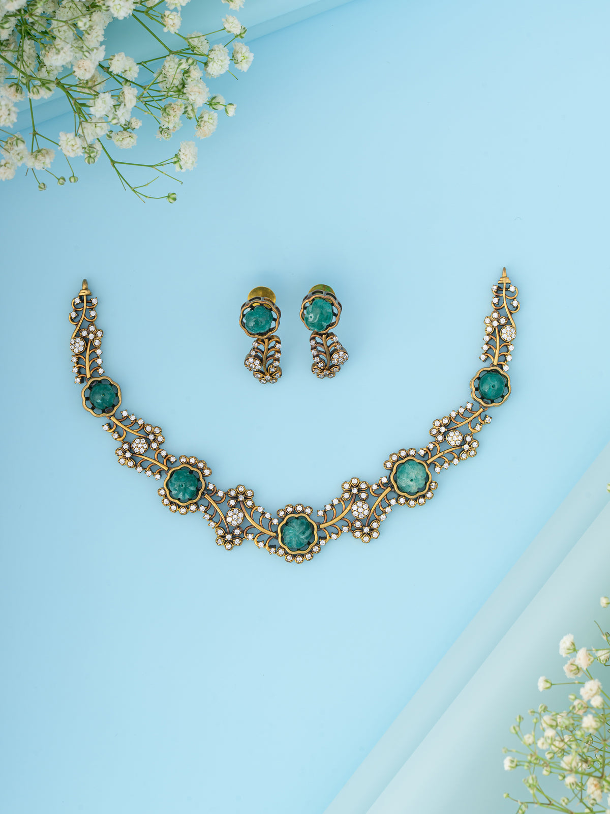Pumpkin Bead Victorian Necklace
