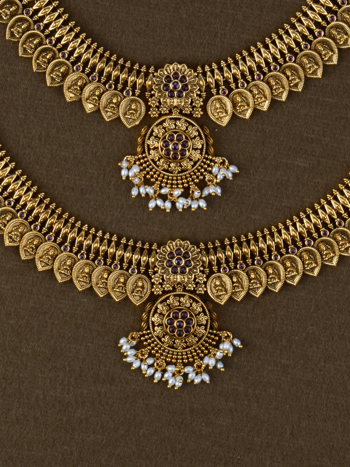 Swarnalakshmi Bridal Combo - necklace and haaram close-up