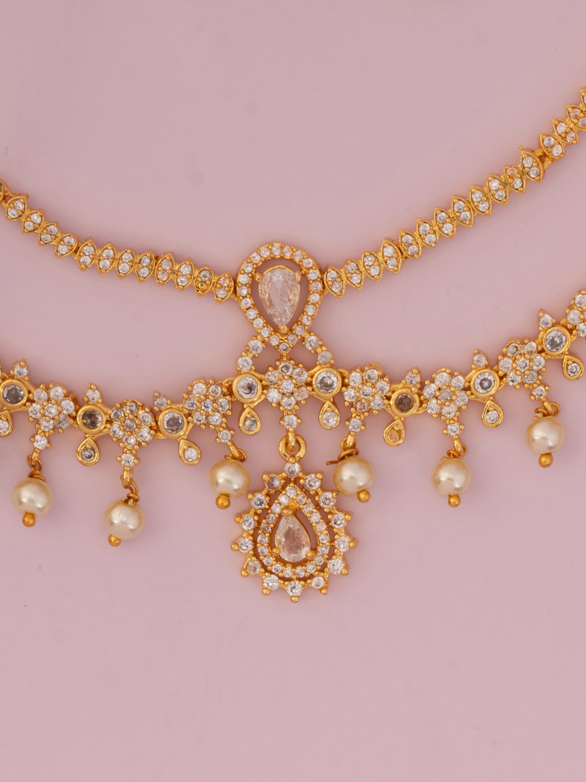 Saanvi Double Layer AD Necklace