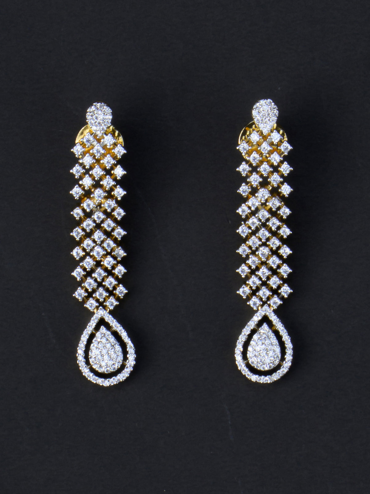 Bindu AD Necklace Set - Gold Polish earrings