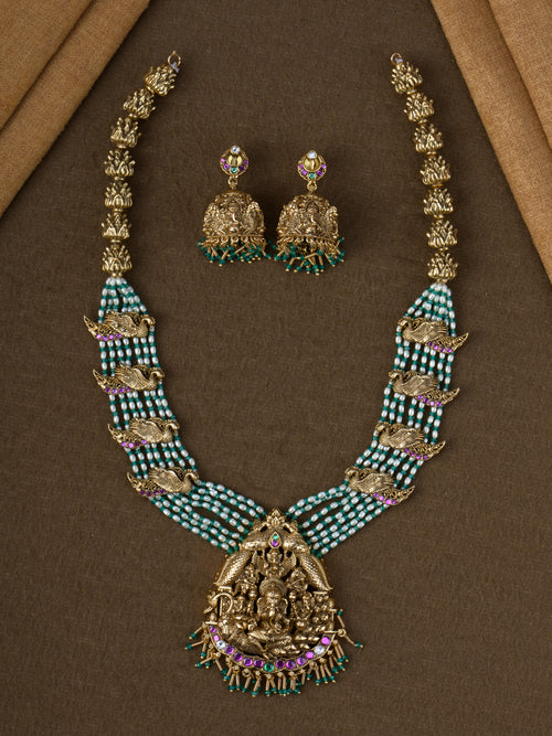 Antique Temple Pearl Ganesha Haaram Set