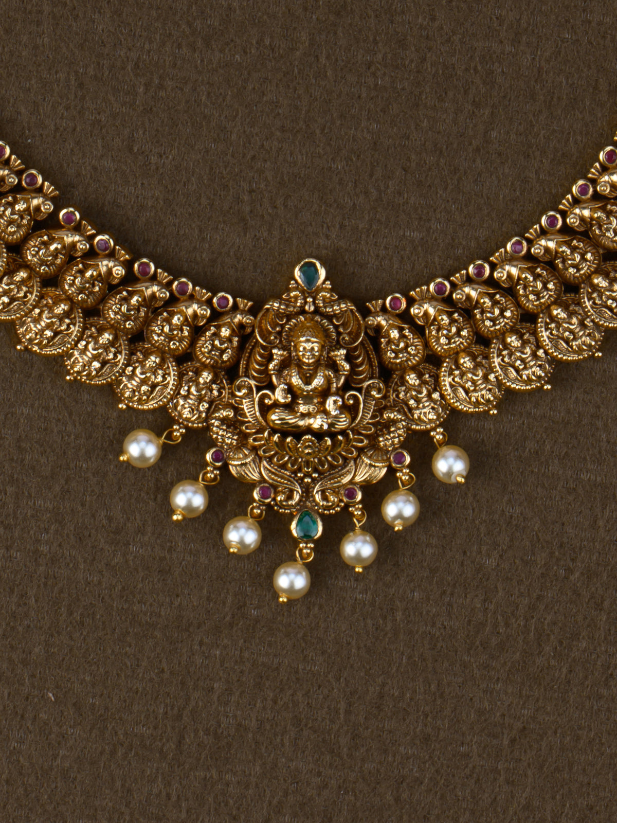 Nidhi Lakshmi Temple Necklace Set - necklace close-up