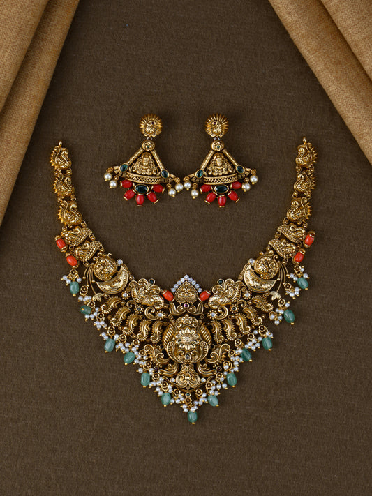 Pavazha Temple Necklace Set
