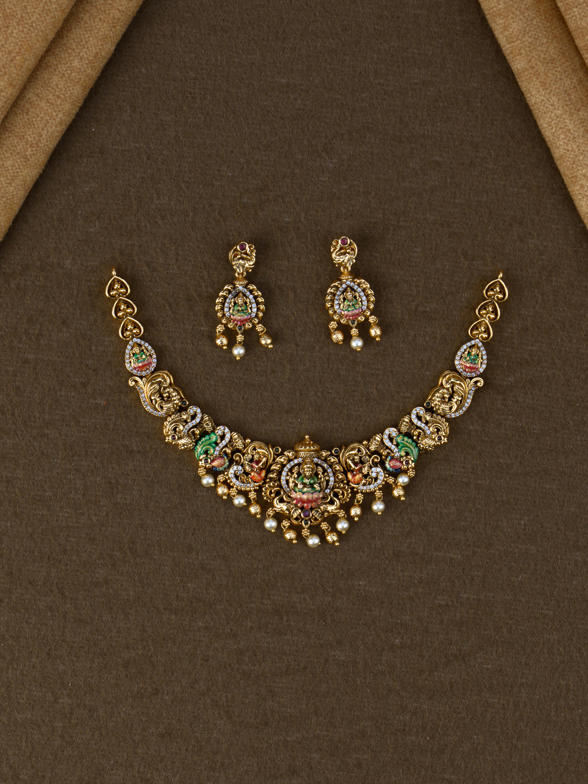 Varnika Lakshmi Meenakari Necklace Set
