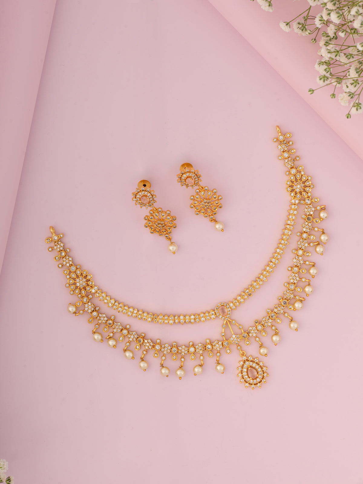 Saanvi Double Layer AD Necklace