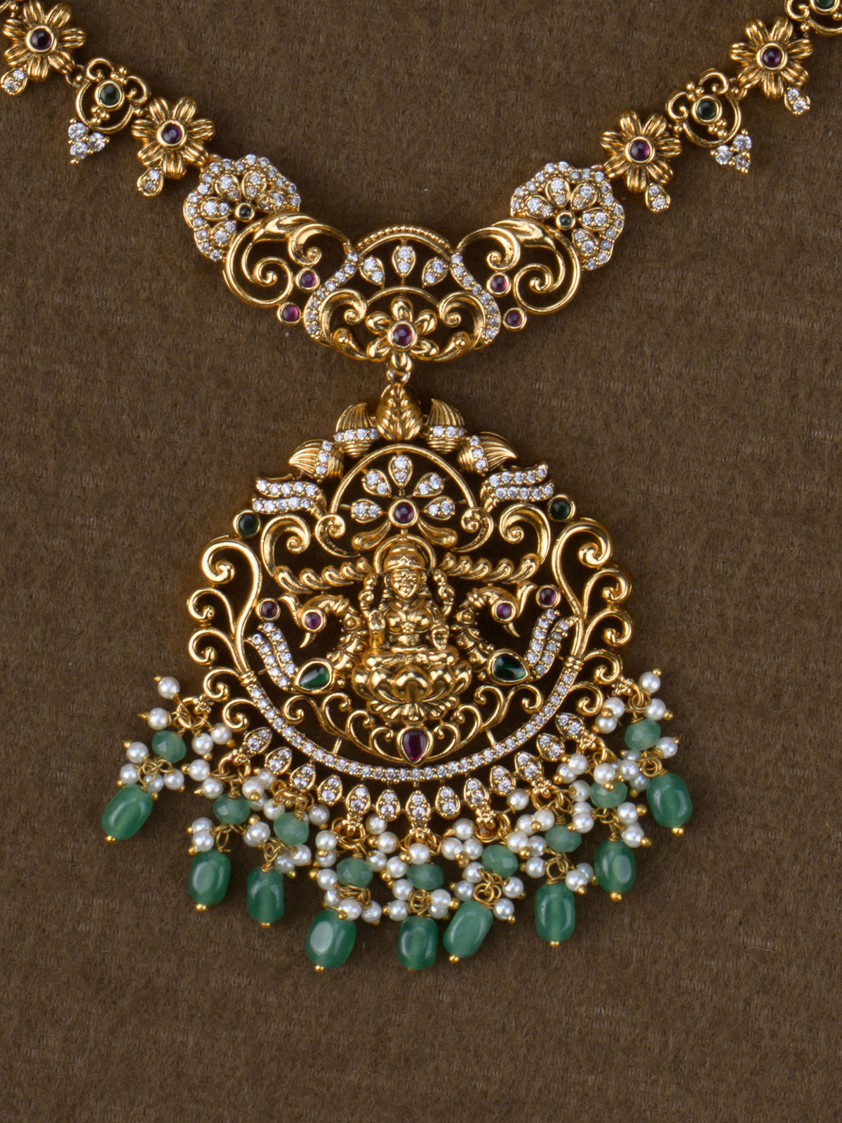 Vaishnavi Lakshmi Necklace Set - pendant close-up