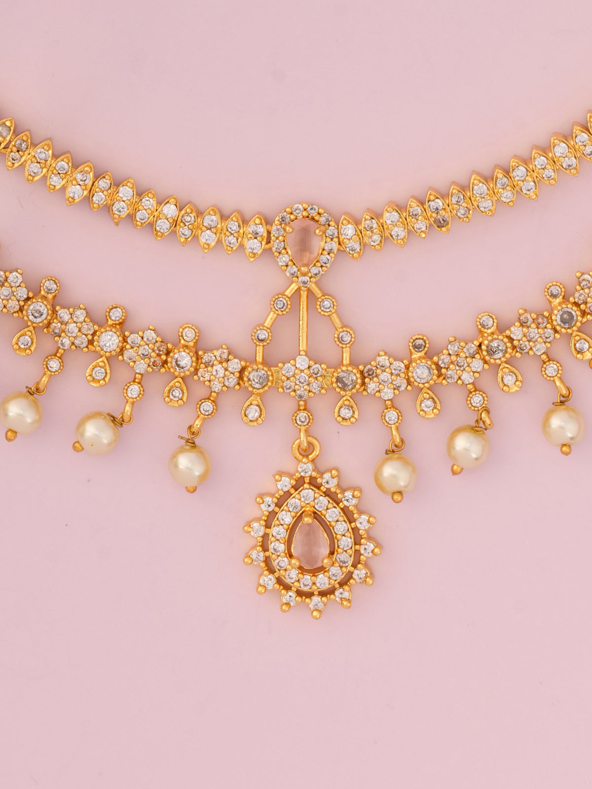 Saanvi Double Layer AD Necklace