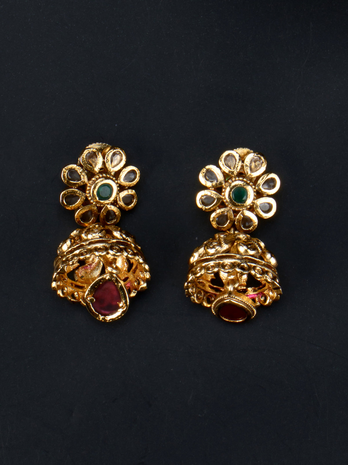 Shukika Parrot Haaram matching jhumka earrings
