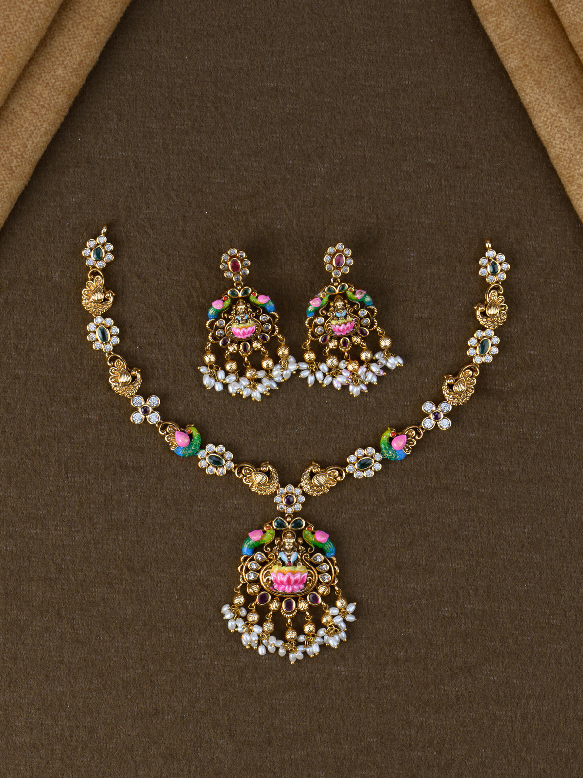 Hamsini Lakshmi Meenakari Necklace Set