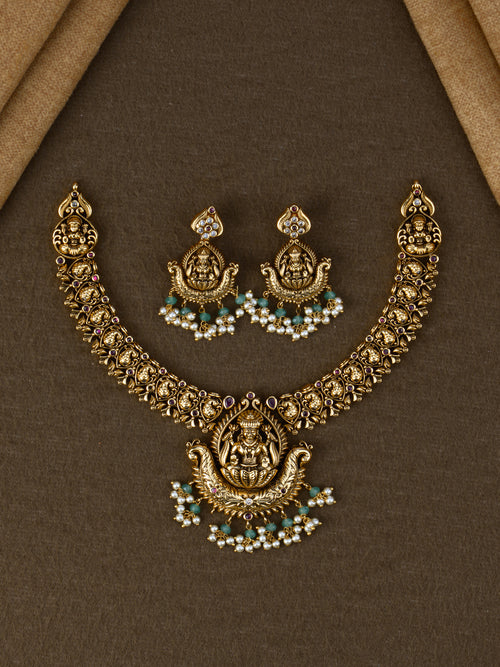 Antique Lakshmi Crescent Mango Necklace Set