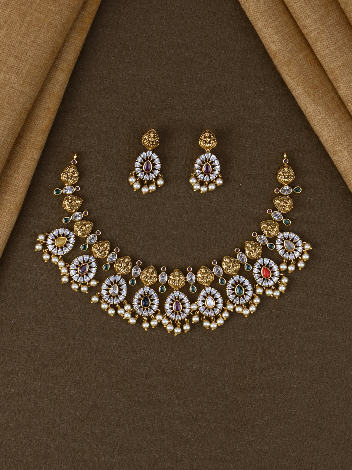Navagraha Lakshmi AD Necklace Set