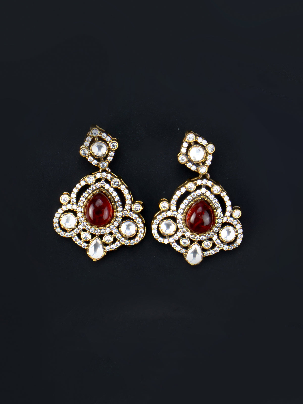 Raktha Victorian Bead Choker matching earrings