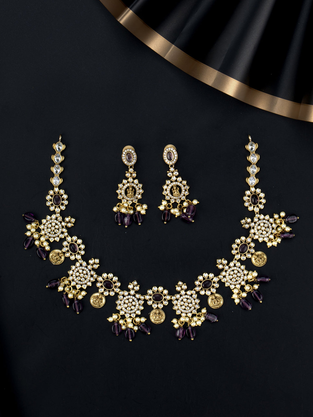 Dhanya Lakshmi Victorian Necklace set with earrings