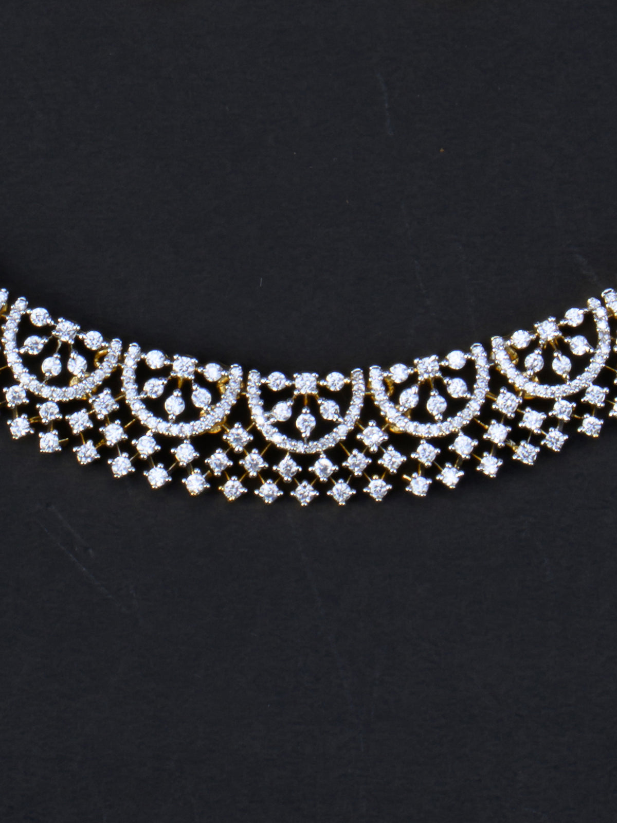 Ardhachandra AD Necklace Set - necklace close-up