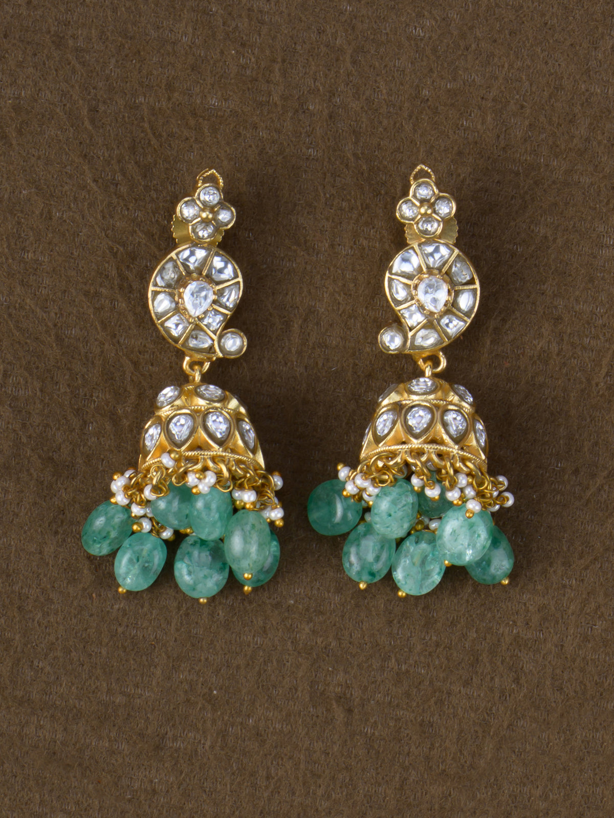Manga Jadau Necklace Set - matching jhumkas