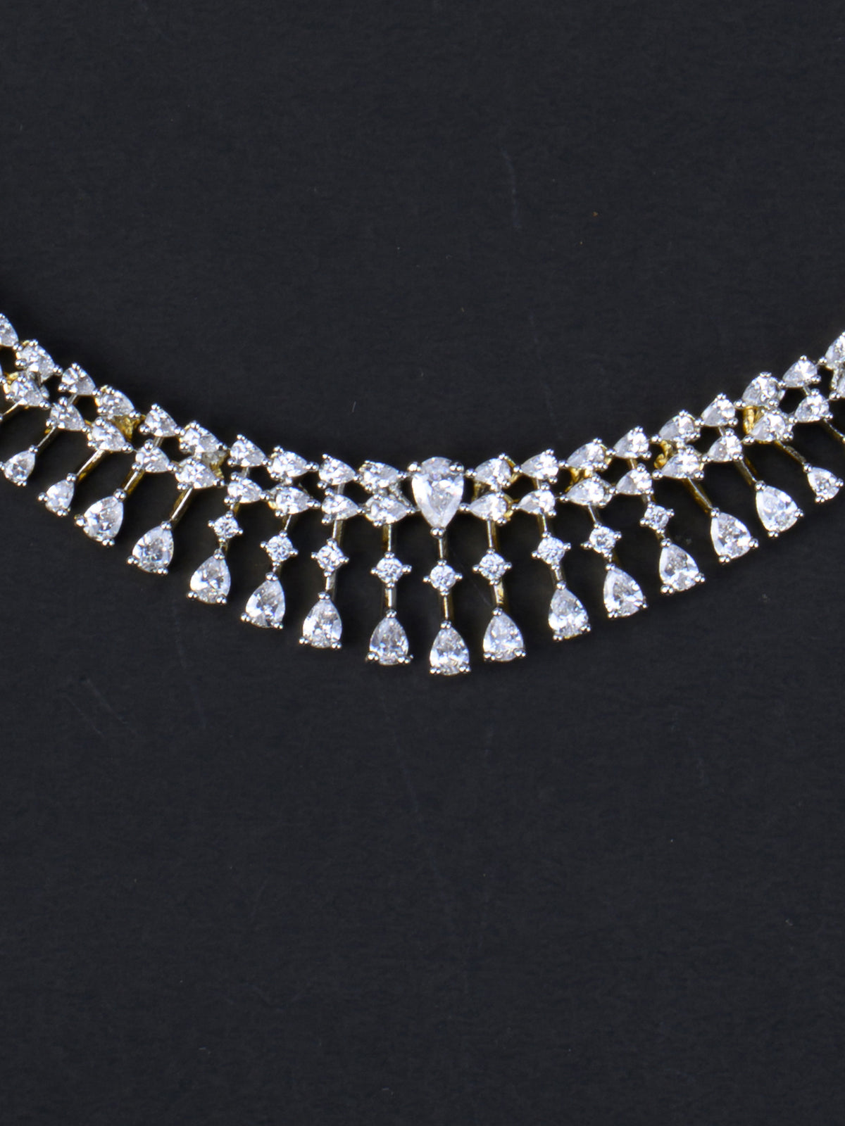 Himabindu AD Necklace Set - Gold Polish necklace close-up