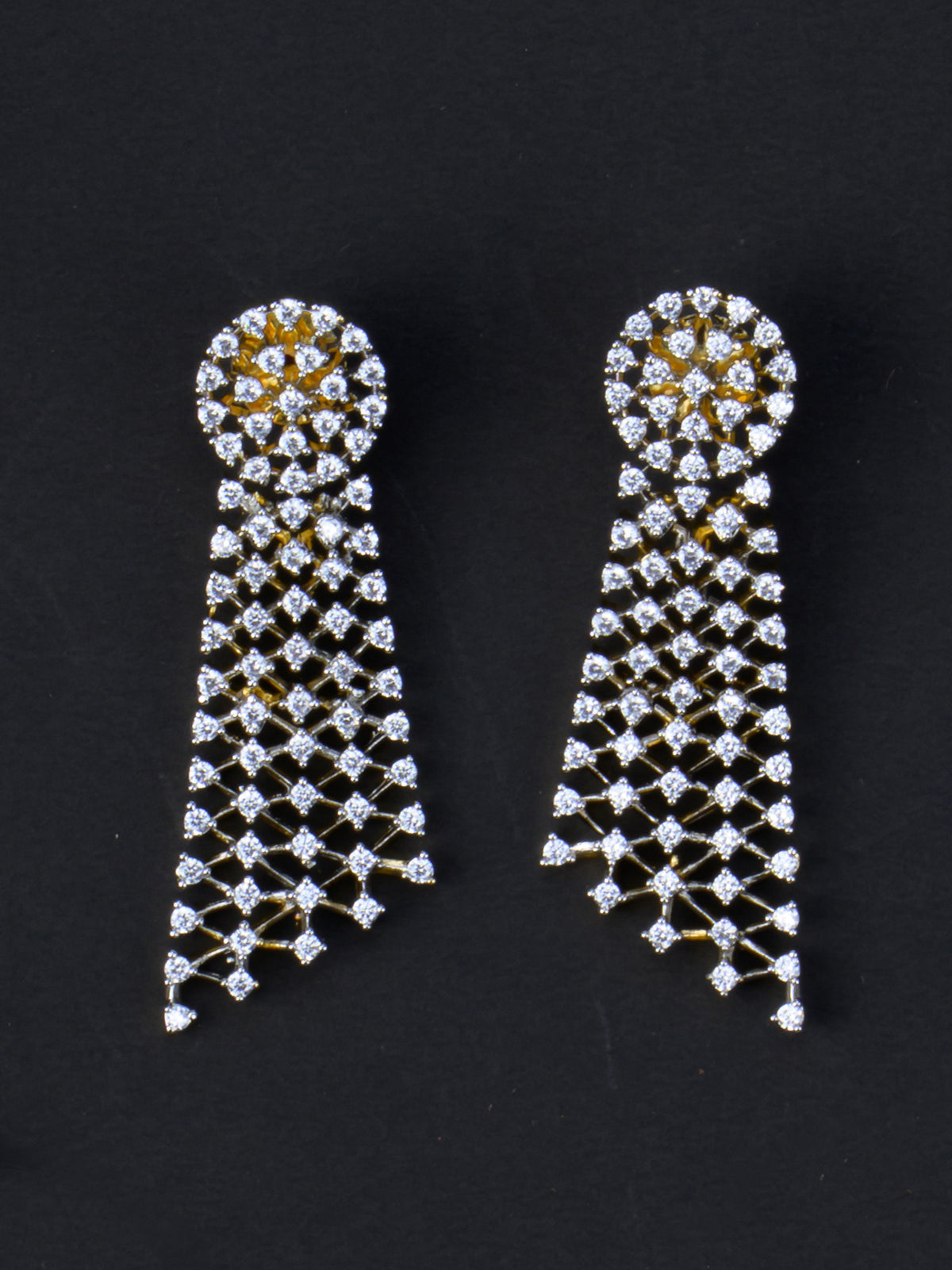 Jaalika AD Necklace Set - Gold Polish earrings