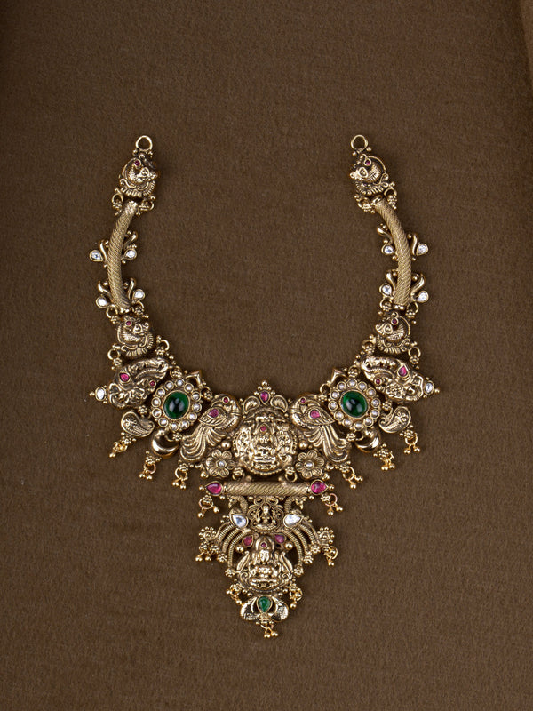 1Gm Gold Plated Varalakshmi Peacock Necklace