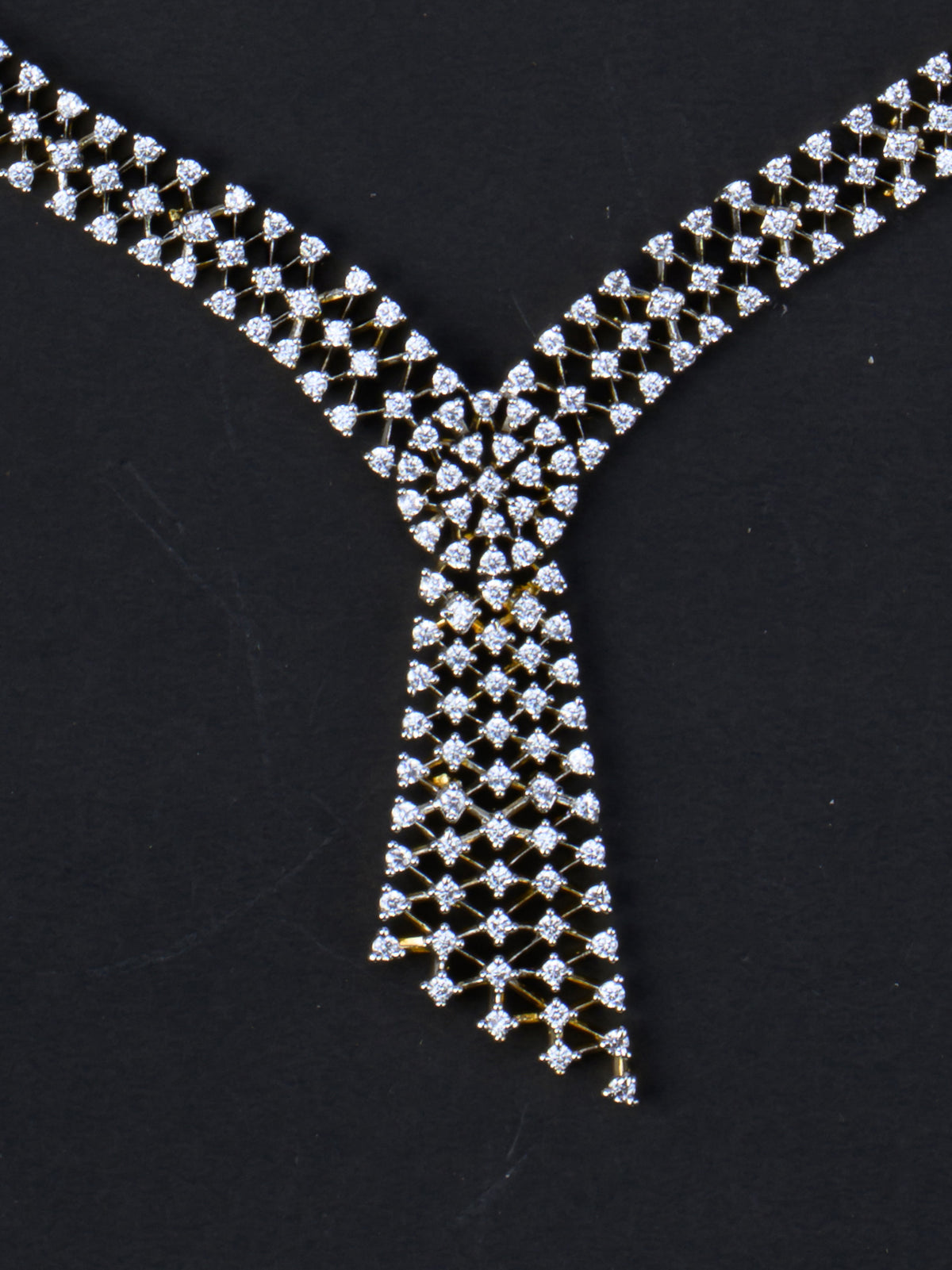 Jaalika AD Necklace Set - Gold Polish necklace close-up