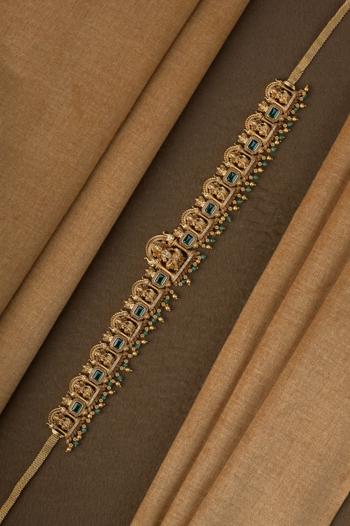 Lakshmi Mandapam Hip Belt - Green - full view