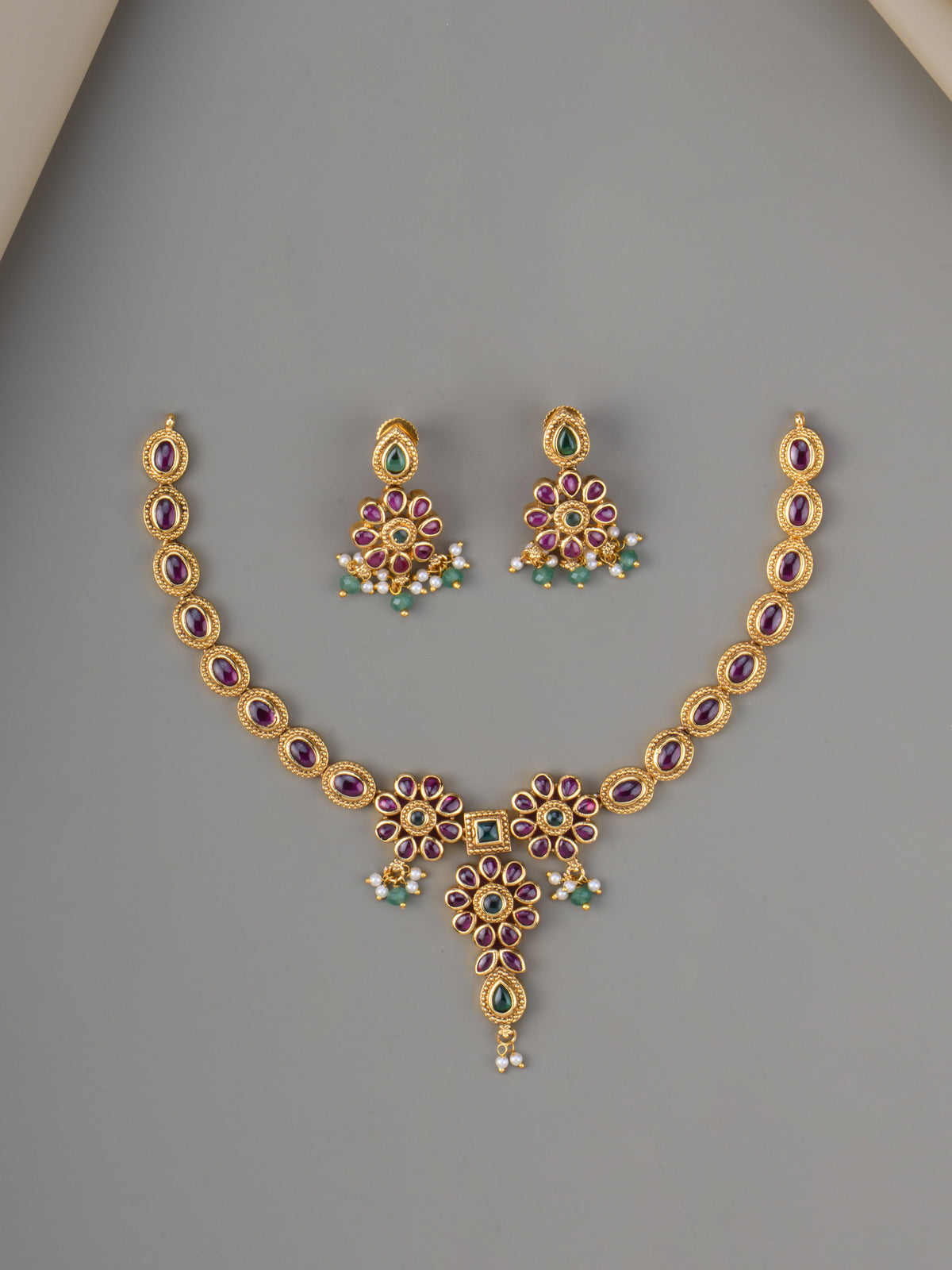 Tri Chithra Kempu Necklace