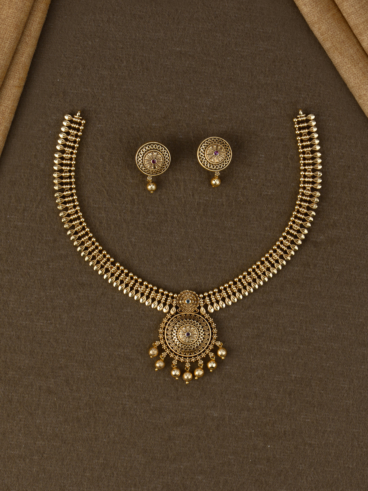Suryachakra Antique Necklace Set - Multi