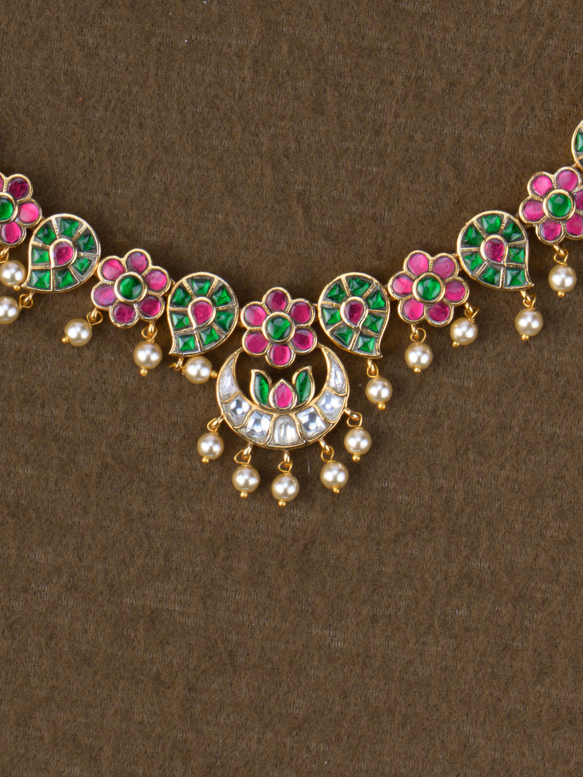 Jadau Kundan Floral Necklace Set