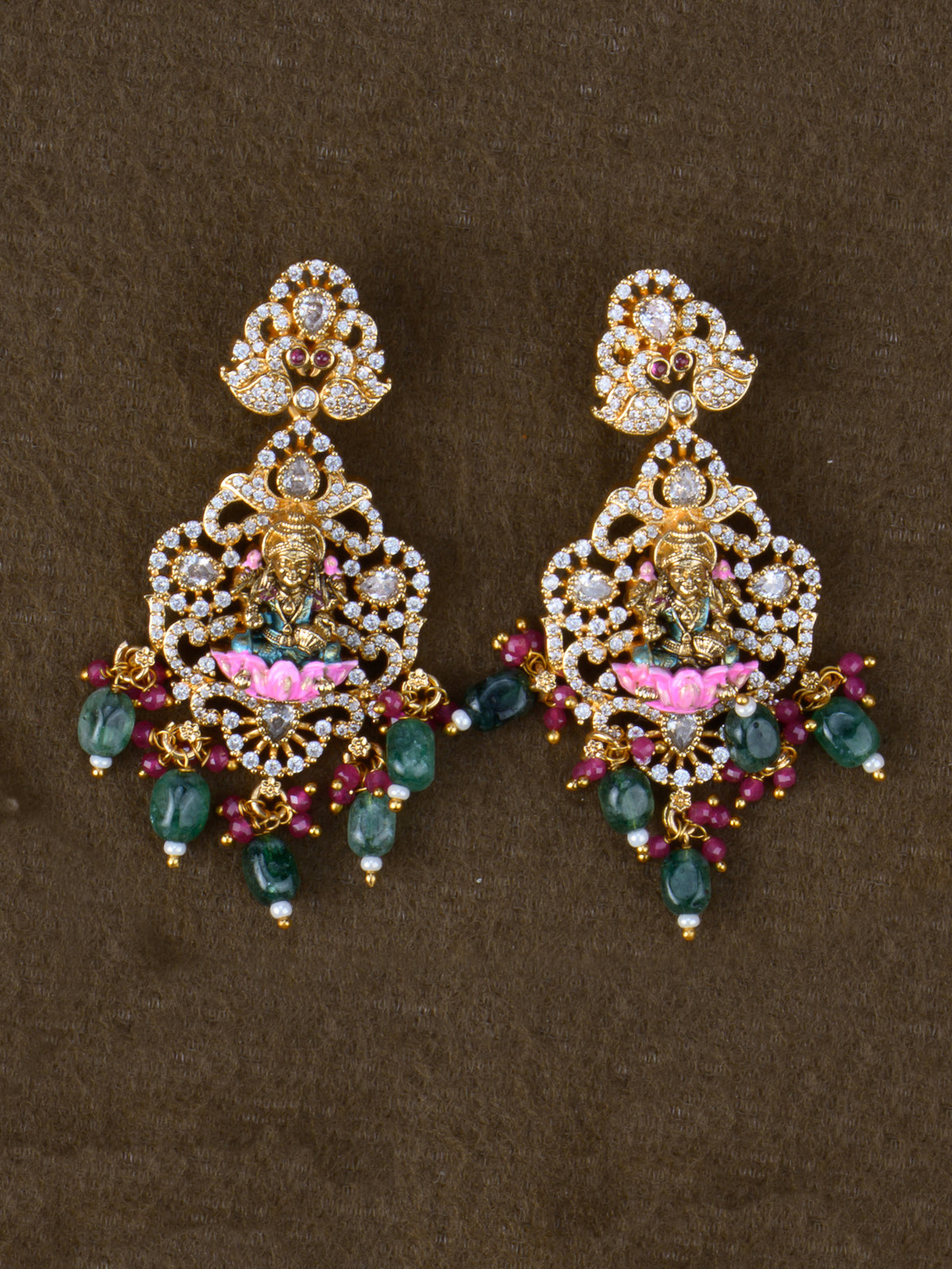 Matching Lakshmi earrings - Multi
