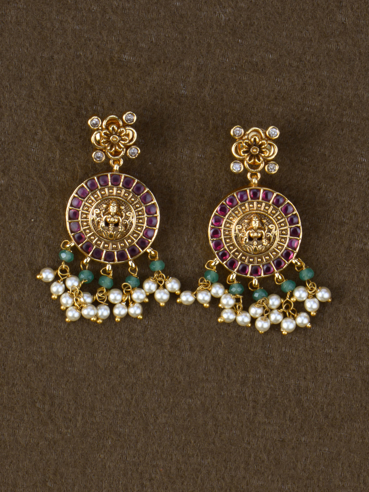 Adhira Chakra Guttapusalu Necklace - earrings