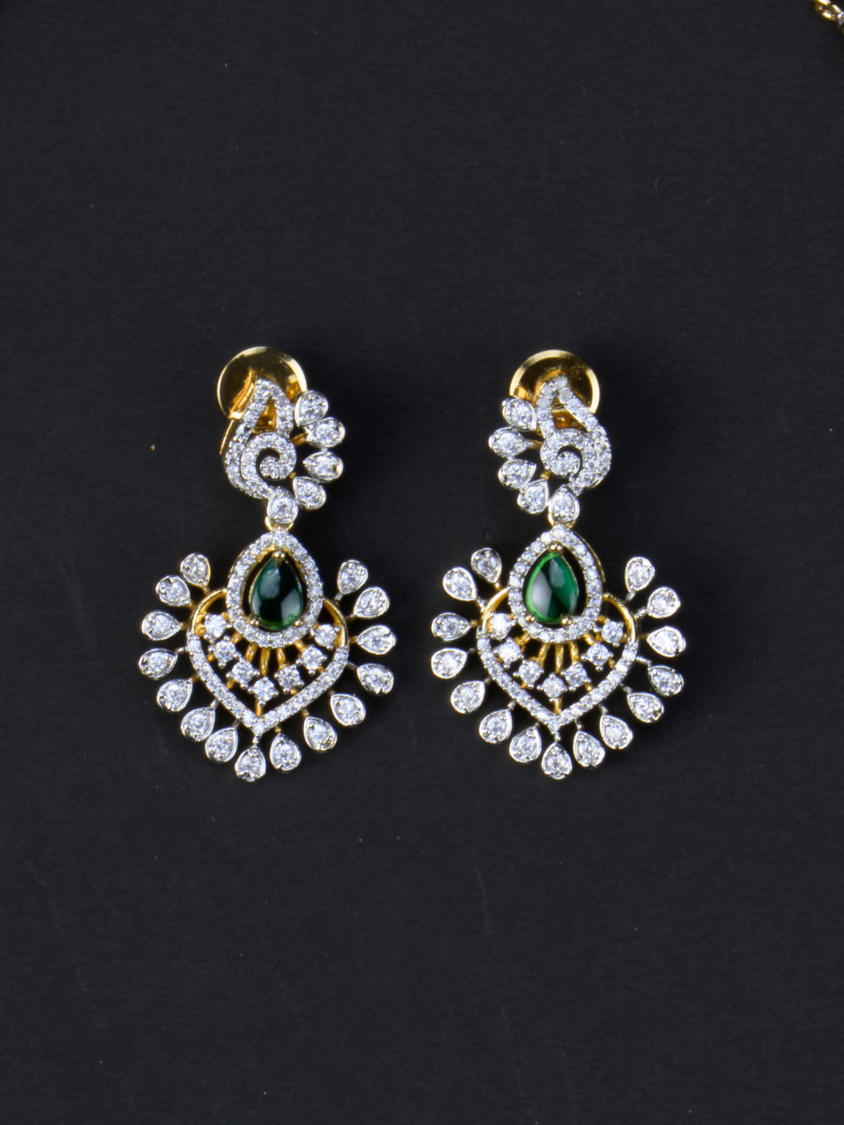 Kalka AD Long Necklace Set - earrings