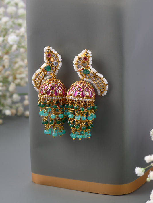 4 Layer Kempu Jhumkas