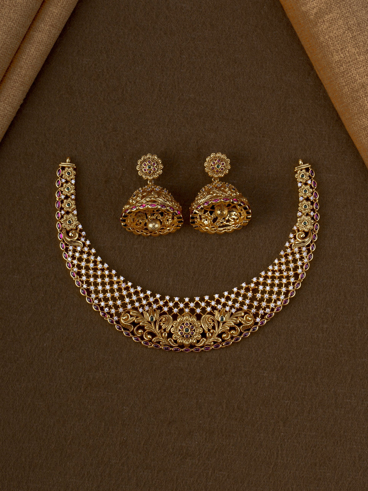 Jaali Pushpa Necklace Set